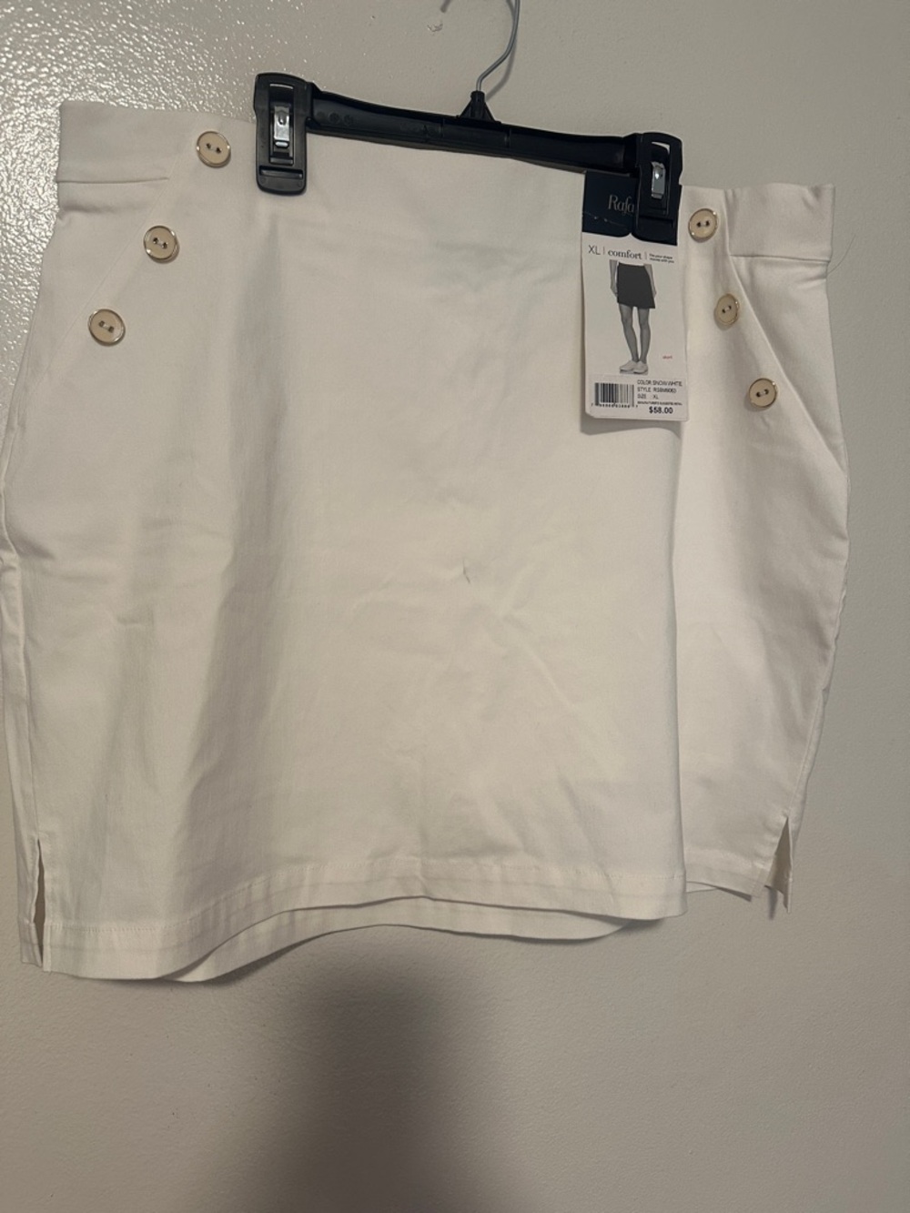 Rafaella White Button-Accent Skirt